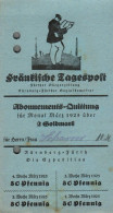 G9215 - Nürnberg Fürth Fränkische Tagespost Abo Quittung Zahlschein Goldmark - 1900 – 1949