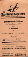 G9219 - Nürnberg Fürth Fränkische Tagespost Abo Quittung Zahlschein Goldmark - 1900 – 1949