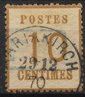 TIMBRE ALSACE LORRAINE N° 5 CACHET MARIAKIRCH + CACHET BLEU PP AU DEPART - Usati