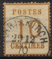 TIMBRE ALSACE LORRAINE N° 5 CACHET MARIAKIRCH + CACHET BLEU PP AU DEPART - Used Stamps