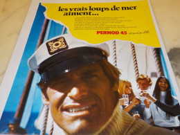 ANCIENNE PUBLICITE LES LOUPS DE MER AIMENT PERNOD 45 1973 - Alcolici