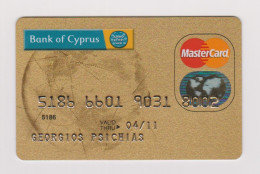 Bank Of Cyprus CYPRUS Mastercard Gold Expired - Tarjetas De Crédito (caducidad Min 10 Años)