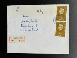 NETHERLANDS 1974 REGISTERED LETTER KLAZIENAVEEN TO VOERENDAAL 30-10-1974 NEDERLAND AANGETEKEND - Lettres & Documents