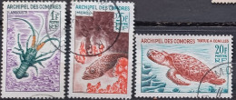 Comores  1966,  YT N°35, 37-38  O,  Cote YT 8€ - Usati
