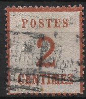 TIMBRE ALSACE LORRAINE 2c BRUN ROUGE N° 2 OBLITERE - SIGNE ROUMET - COTE 240 € - Usados