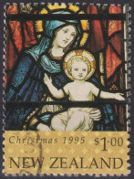 1995 Neuseeland ° Mi:NZ 1438, Sn:NZ 1307, Yt:NZ 1381, Weihnachten / Christmas, Virgin & Child (Stained Glass Windows) - Oblitérés