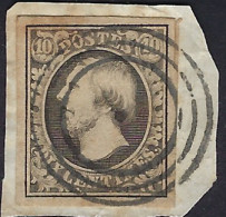 Luxembourg - Luxemburg - Timbre - 1852   Guillaume   III     Michel 1       Cachets  3 Cercles   Sur Papier - 1852 Guillaume III