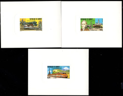 DJIBOUTI(1981) Various Locomotives. Set Of 3 Deluxe Sheets. Scott Nos 525-7, Yvert Nos 531-3. - Djibouti (1977-...)