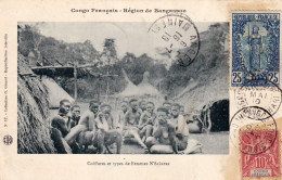 Coiffure Et Types De Femmes N'SAKARA Document RECOMMANDE  : CACHETS ET TIMBRES . Bel Ensemble POSTAL....RARE. - Central African Republic