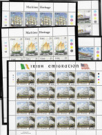 Ireland Set Of 4 Ship Sheets (16 Stamps/sheet) Mnh ** Plus 1999 Emigration Ship To USA (18) Single Stamps Over 120 Euros - Blocks & Kleinbögen