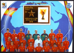 España Spain 2010 España Campeona Mundial De Futbol  Mi BL202  Yv BF193  Edi 4608  Nuevo New MNH ** - 2010 – Sud Africa