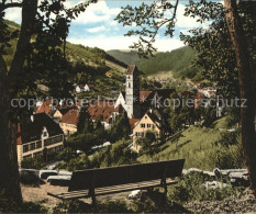 41599547 Alpirsbach Ortsblick Mit Kirche Parkbank Alpirsbach - Alpirsbach