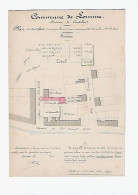 RARE Ancien Plan Original De Géomètre 1908 Commune LOMME CANTELEU Plan & Surface Signé Perte Géomètre Prop DESRUELLE - Topographische Kaarten