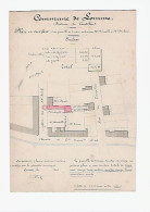 RARE Ancien Plan Original De Géomètre 1908 Commune LOMME CANTELEU Plan & Surface Signé Perte Géomètre Prop DESRUELLE - Cartes Topographiques