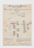 RARE Ancien Plan Original 2 Géomètre 1908 Commune LOMME CANTELEU Plan & Surface Signé Perte Géomètre Prop DESRUELLE - Carte Topografiche