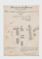 RARE Ancien Plan Original 2 Géomètre 1908 Commune LOMME CANTELEU Plan & Surface Signé Perte Géomètre Prop DESRUELLE - Topographische Karten