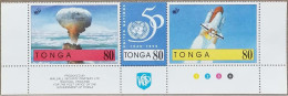 Mushroom Cloud From Atomic Bomb Explosion, Energy, Atom World War, Space Shuttle Aviation Astrology Strip MNH Tonga 1995 - Atom