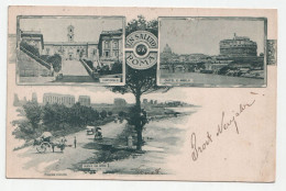 Un Saluto Da Roma. Campidoglio. Castel S. Angelo. Nuova Via Appia. Circa 1898 - Tarjetas Panorámicas