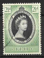 FIJI.....QUEEN ELIZABETH ..II...(1952-22..)....." 1953.."....OMNIBUS....CORONATION.....2 & HALFd....SG278....CDS....VFU. - Fiji (...-1970)