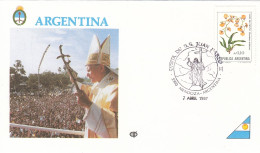 ARGENTINA Cover 1-87,popes Travel 1987 - Papes