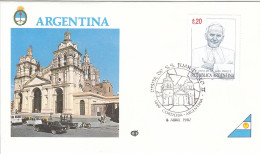 ARGENTINA Cover 1-88,popes Travel 1987 - Papes