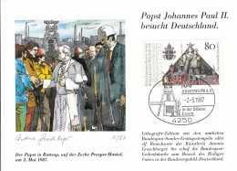 GERMANY Bundes Postal Card 1-108,popes Travel 1987 - Papes