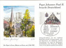 GERMANY Bundes Postal Card 1-110,popes Travel 1987 - Papes