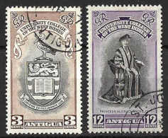 ANTIGUA...KING GEORGE VI..(1936-52..).." 1951."...OMNIBUS...UNIVERSITY COLLIAGE OF THE WEST INDIES...SET OF 2...VFU... - 1858-1960 Colonie Britannique