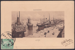 F-EX47147 EGYPT 1911 POSTCARD TO SPAIN. PORT SAID ALEXANDRIE HARBOR.  - 1866-1914 Khédivat D'Égypte