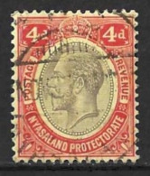 NYASALAND...KING GEORGE V..(1910-36...)....4d......SG106.....(CAT.VAL.£11..)......VFU.. - Nyassaland (1907-1953)