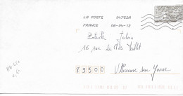France 2012 - AA 650 - Oblitéré S/ Enveloppe Entière 04/2012 / TIMBRE EN RELIEF : Montre En Laiton Musee Du LOUVRE - Covers & Documents