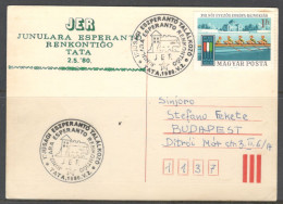 Hungary. Junulara Esperanto Renkontigo. The International E SperantoYouth Congress, 1980. Sc. 2034 On Post Card - Lettres & Documents
