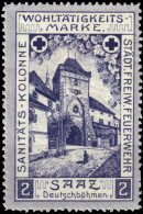 AUTRICHE / ÖSTERREICH Wohltätigkeits-Marke "SANITÄTS-KOLONIE STÄDT. FREIW. FEUERWEHR / SAAZ" Neuf/Ungebraucht -Ref.004 - Unused Stamps