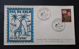Macao Portugal Cachet Commémoratif Journée Du Timbre 1961 Macau Event Postmark Stamp Day Girafe Giraffe - Cartas & Documentos