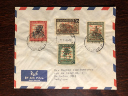 RUANDA URUNDI RARE FDC TRAVELLED COVER  LETTER TO BELGIUM 1945 YEAR  RED CROSS CROIX ROUGE HEALTH MEDICINE STAMPS - Lettres & Documents