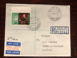 RHODESIA FDC TRAVELLED COVER  REGISTERED LETTER TO UK ENGLAND 1967 YEAR DOCTOR HEALTH MEDICINE - Rhodésie (1964-1980)