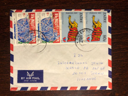 ZAIRE CONGO TRAVELLED COVER LETTER TO FINLAND 1991 YEAR AIDS SIDA HEALTH MEDICINE STAMPS - Briefe U. Dokumente