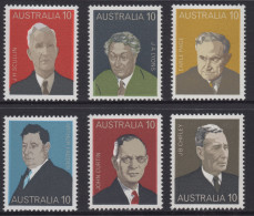 AUSTRALIA 1975 " FAMOUS AUSTRALIANS (6th SERIES) PRIME MINISTERS "  SET  MNH - Mint Stamps