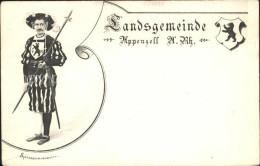 11677384 Appenzell IR Spiessmann Landsgemeinde Wappen Appenzell IR - Sonstige & Ohne Zuordnung