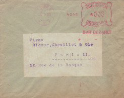 EMA Freistempel Wien 1929 4045 > Paris - Bar Bezahlt - Maschinenstempel (EMA)