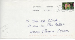 France 2012 - AA 694 - OBLITERE S/ Enveloppe  08/2012 / FRUITS De France Et Du Monde, MANGUES Indonésie  +++++OK - Cartas & Documentos