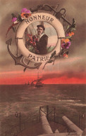 TRANSPORT - Bateau - Bateaux De Guerre - Honneur Patrie - Marin Dans Une Bouée - Carte Postale Ancienne - Guerre