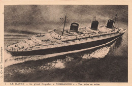 FRANCE - Le Havre - Le Grand Paquebot "Normandie" - Vue Prise En Avion - Carte Postale Ancienne - Port