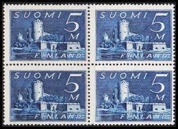 1930. FINLAND. 5 M OLAVINLINNA In Never Hinged 4-block.  (MICHEL 155) - JF540298 - Neufs