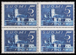 1930. FINLAND. 5 M OLAVINLINNA In Never Hinged 4-block.  (MICHEL 155) - JF540298 - Unused Stamps
