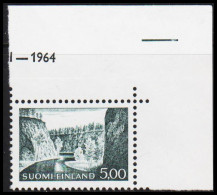 1964. FINLAND. 5,00 Mk Ristikallio Normal Paper WITH CORNER MARGIN PRINTED 1964. Never Hinge... (Michel 588x) - JF540305 - Neufs