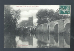 CPA - 78 - Mantes-la-Jolie - Le Vieux Pont Et L'Eglise - 1909 - Mantes La Jolie