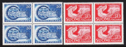 1957. FINLAND. TIL ARBETETS ÄRA 30 + 30 Mk In Never Hinged 4-blocks. (Michel 476 + 481) - JF540332 - Neufs