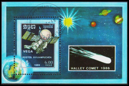 1986. CAMBODGE. SPACE. HALLEY COMET. Block.  (Michel Block 148) - JF540455 - Cambodge