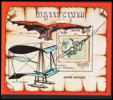 1987. CAMBODGE. Flying History Leonardo Da Vinci. Block. Never Hinged. (Michel Block 154) - JF540475 - Cambodge